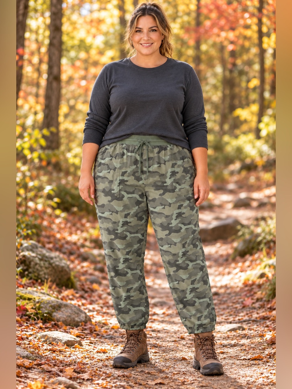 Maurices Camo Roll Tab Drawstring Utility Pants Size 18W